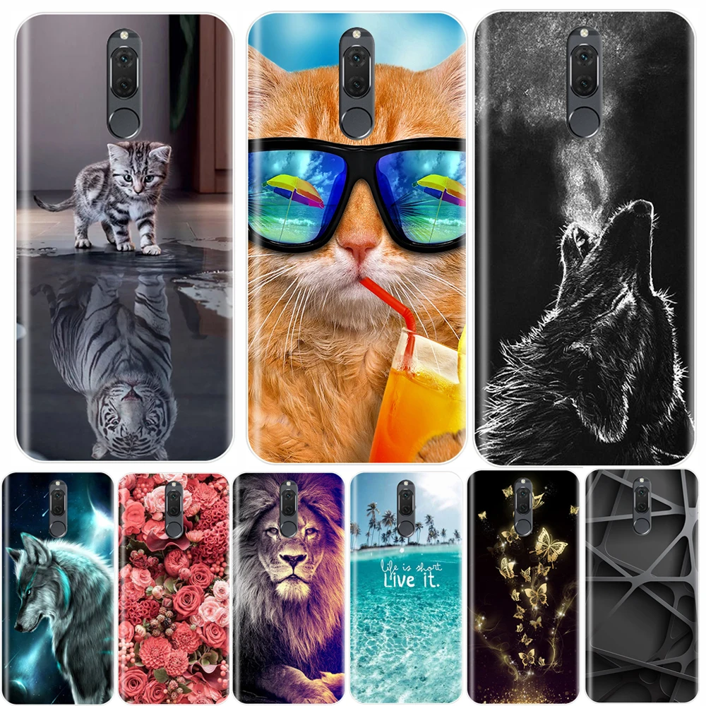 

Phone Case For Huawei Nova Smart Lite 2017 Soft Silicone TPU Cute Cat Painted Back Cover For Huawei Nova 2i 3E 2 Lite Plus Case