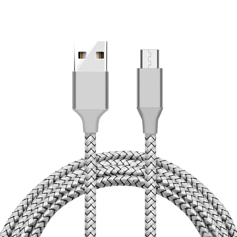 

High Quality Aluminium Connector Customizable Flowing Current Led Nylon Braided Usb Charging Cable For Samsung