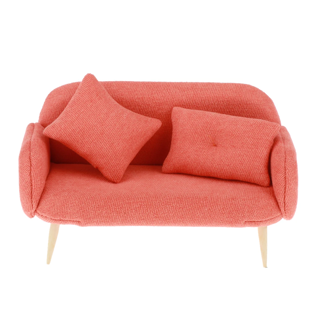 

1/12 Dollhouse Miniature Furniture Handmade Mini Soft Cloth Sofa