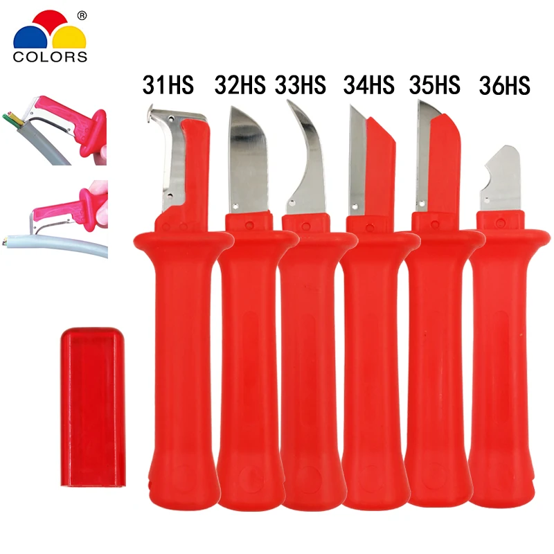 

COLORS 6 kinds cable stripper knife german style 440c blade pvc handle Stripping the scope of diameter of 50mm below hand tools