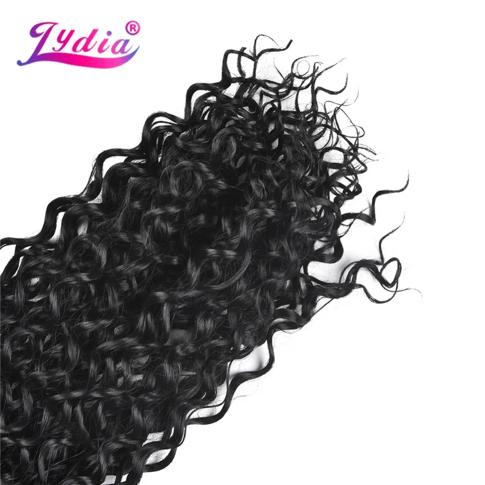 Lydia Water Wavy Synthetic Hair Bundles Pure Color Weave 10-24 Inch 1 Bundle/Pack Double Weft High Temperature Curly Sew Weaving