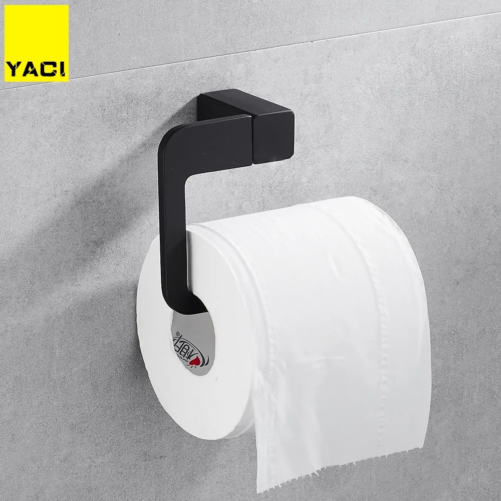 

YACI Black toilet Paper Holder chrome toilet roll paper holder Bathroom Accessories Wall Mounted kitchen paper frame