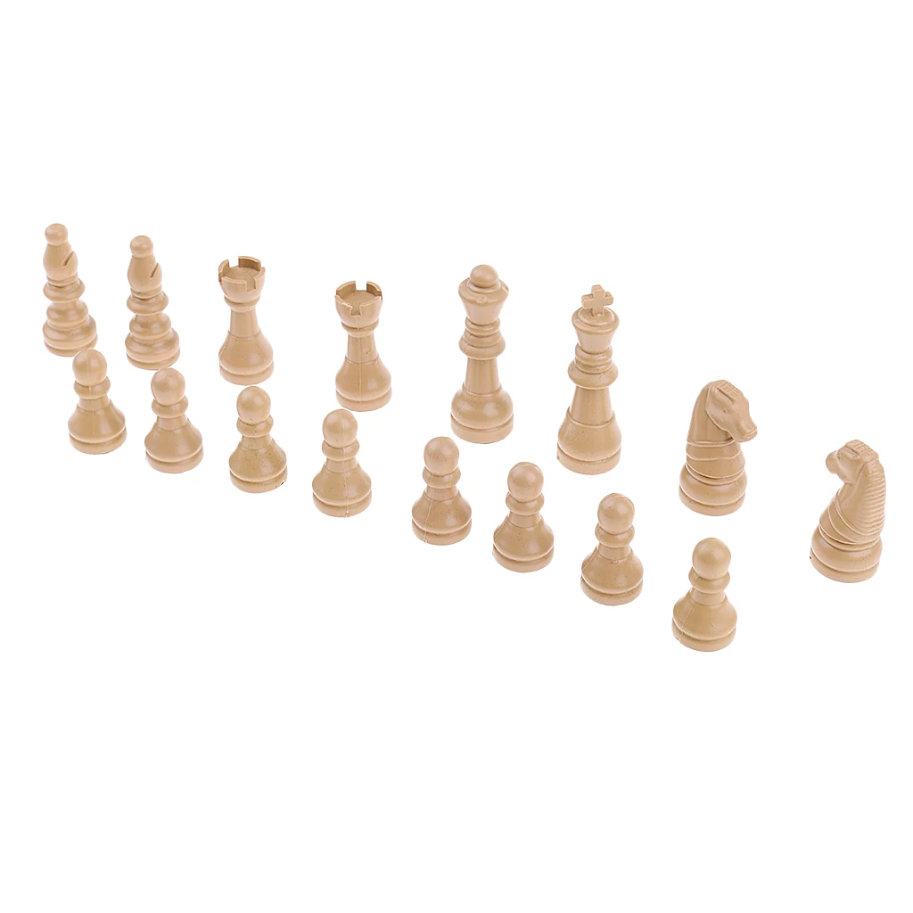 16 Pieces Replacement Plastic Chess Pieces Durable & Sturdy International Chessman Set