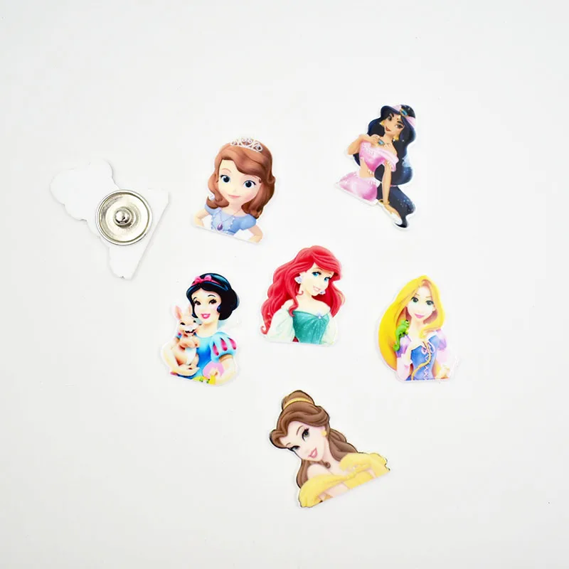 

Planar Resin Charm Snap Button Jewelry Princess for 18MM Snap Button Jewelry 10PCS MIXED