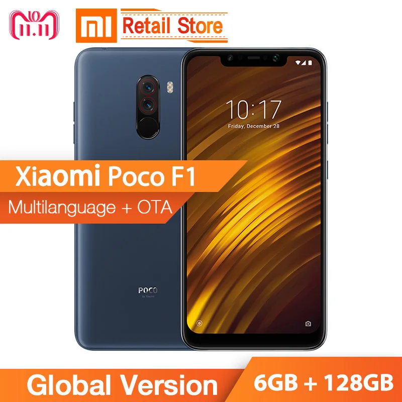 Global Version Xiaomi POCOPHONE F1 6GB RAM 128GB ROM Snapdragon 845 6.18'' Dual Camera Full Screen Smartphone 4000mAh POCO F1