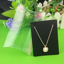 Лидер продаж, прозрачный ПВХ упаковочная коробка с подушечкой Packag Подставка для ожерелья ювелирных украшений прозрачная коробка ПВХ 1 лот = 50 шт коробка+ 50 карт Пользовательский логотип Минимальный заказ 1000 шт