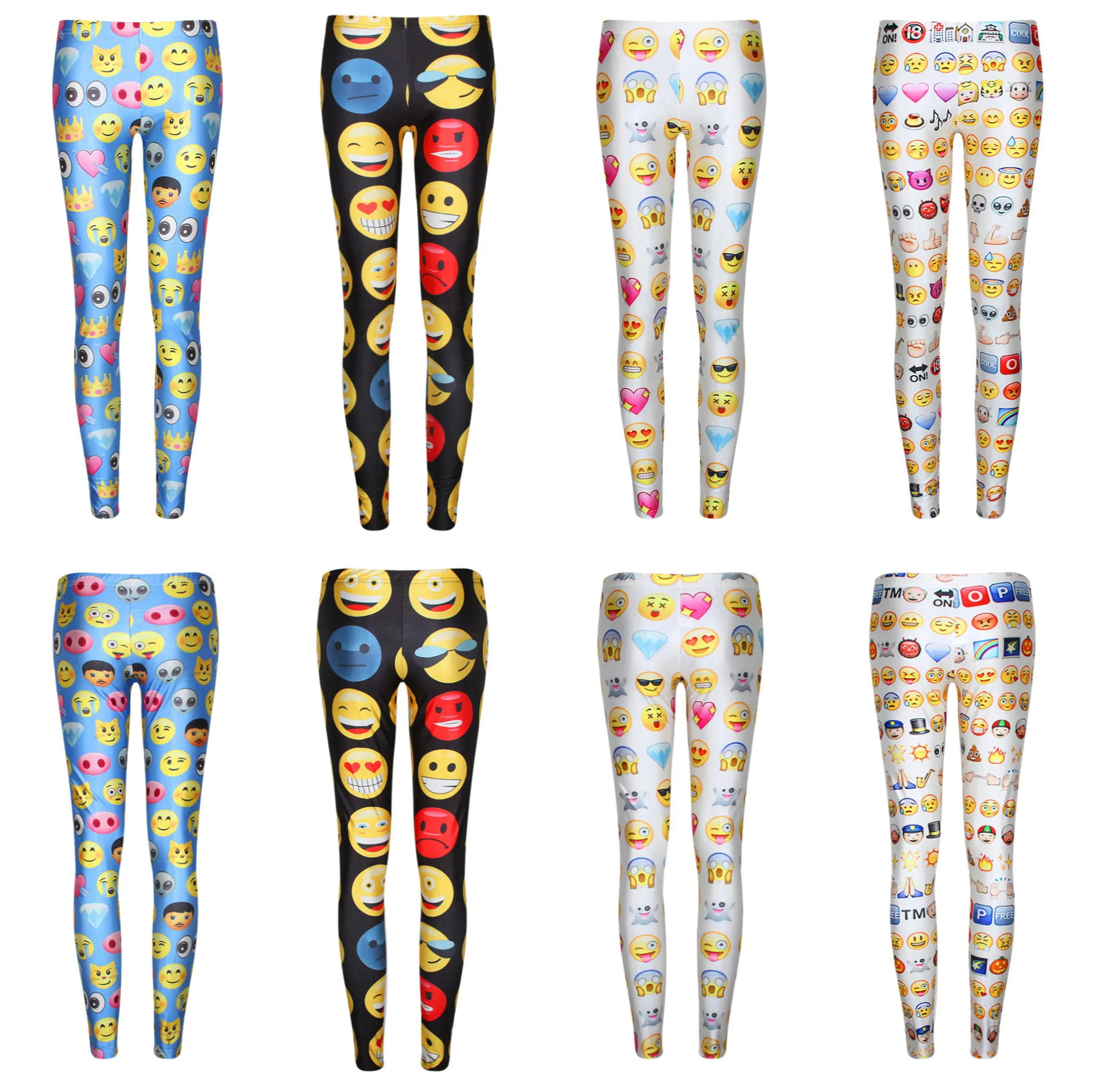 Emoji QQ Emotion Skinny Leggings Stretchy High Waist Women Yoga Pants