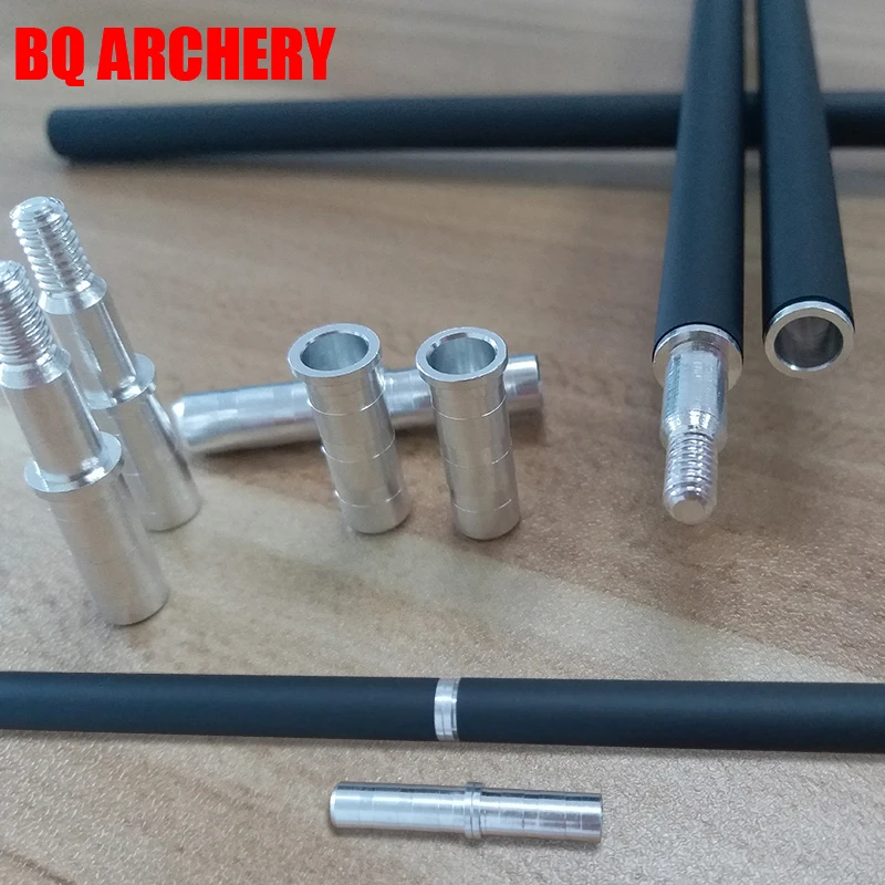

12pcs Archery ID6.2mm OD7.6mm Aluminum Arrow Insert Arrow Connecter for Take-down for carbon Arrow Shaft Compound bow Hunting