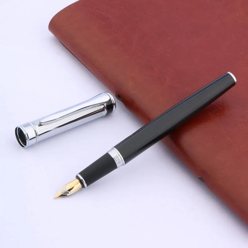 BAOER металлический новый цвет серебряные волнистые полосы популярный M nib