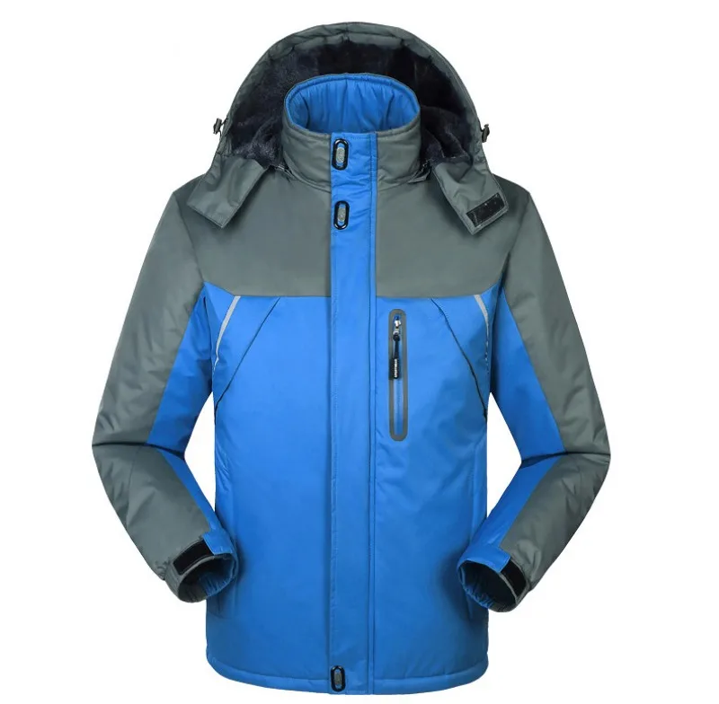 Мужское теплое зимнее пуховое пальто с капюшоном, водонепроницаемая Лыжная верхняя одежда, походная куртка размера плюс M-9XL, ветронепроницаемое теплое Мужское пальто для кемпинга