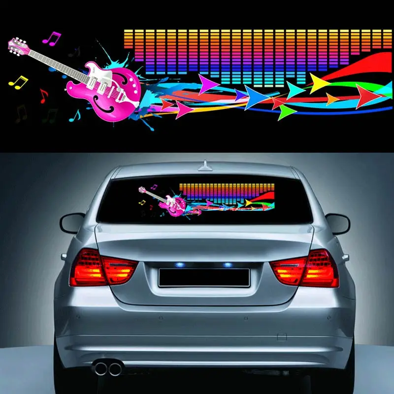 

90*25CM Car Music Rhythm Sticker Equalizer LED Neon Flash Light Decal Cars Automobile Styling Decoration Atmosphere Lamp CSL2017