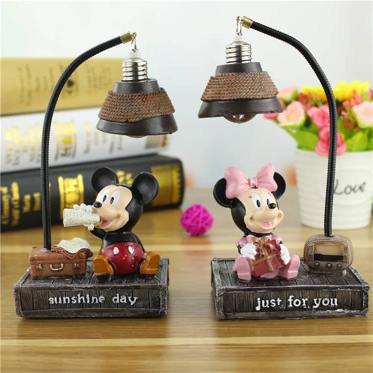 

Mickey Minnie Mouse Resin Action Figures Kids Toys Mickey Minnie Night Light Lamp Gift Doll for Girls collection