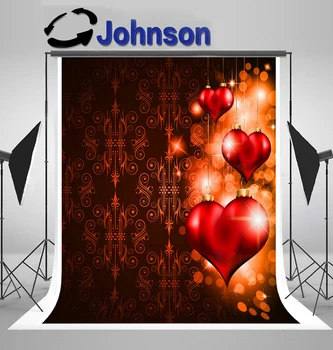 

Valentine's Day sparkly red Heart photography studio background Vinyl cloth High quality Computer print party backdrop