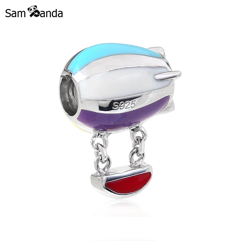 

Authentic 100% 925 Sterling Silver Beads Charm Airship Aircraft Fire Balloon Pendant Charms Fit Pandora Bracelets DIY Jewelry