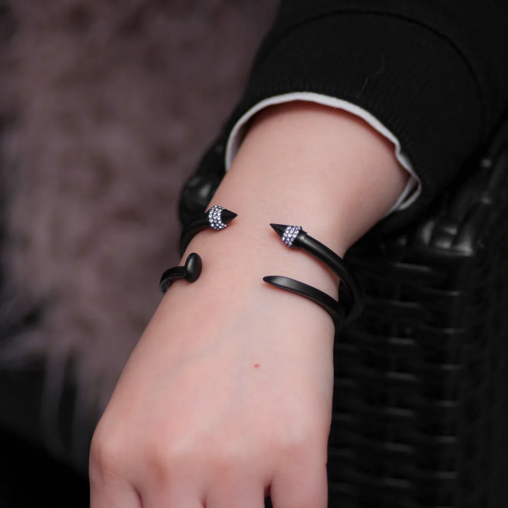Br Cooper Skinny Railroad Spike Cuff Nail Giles Brother Br Cooper Skinny Railroad Spike Cuff Nail Giles Brother Inspired Matte Black Bracelet Bangle In Bracelets From Jewelry Accessories On