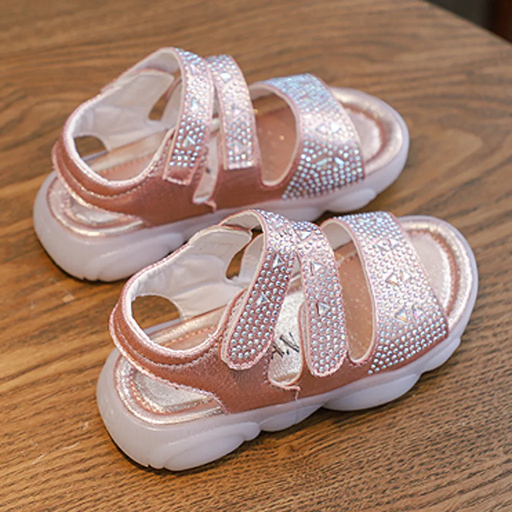 

MUQGEW Toddler Infant Kids Baby Girls Crystal Shoes Bling Summer Princess Shoes Sandals baby girl sandals toddler sandals