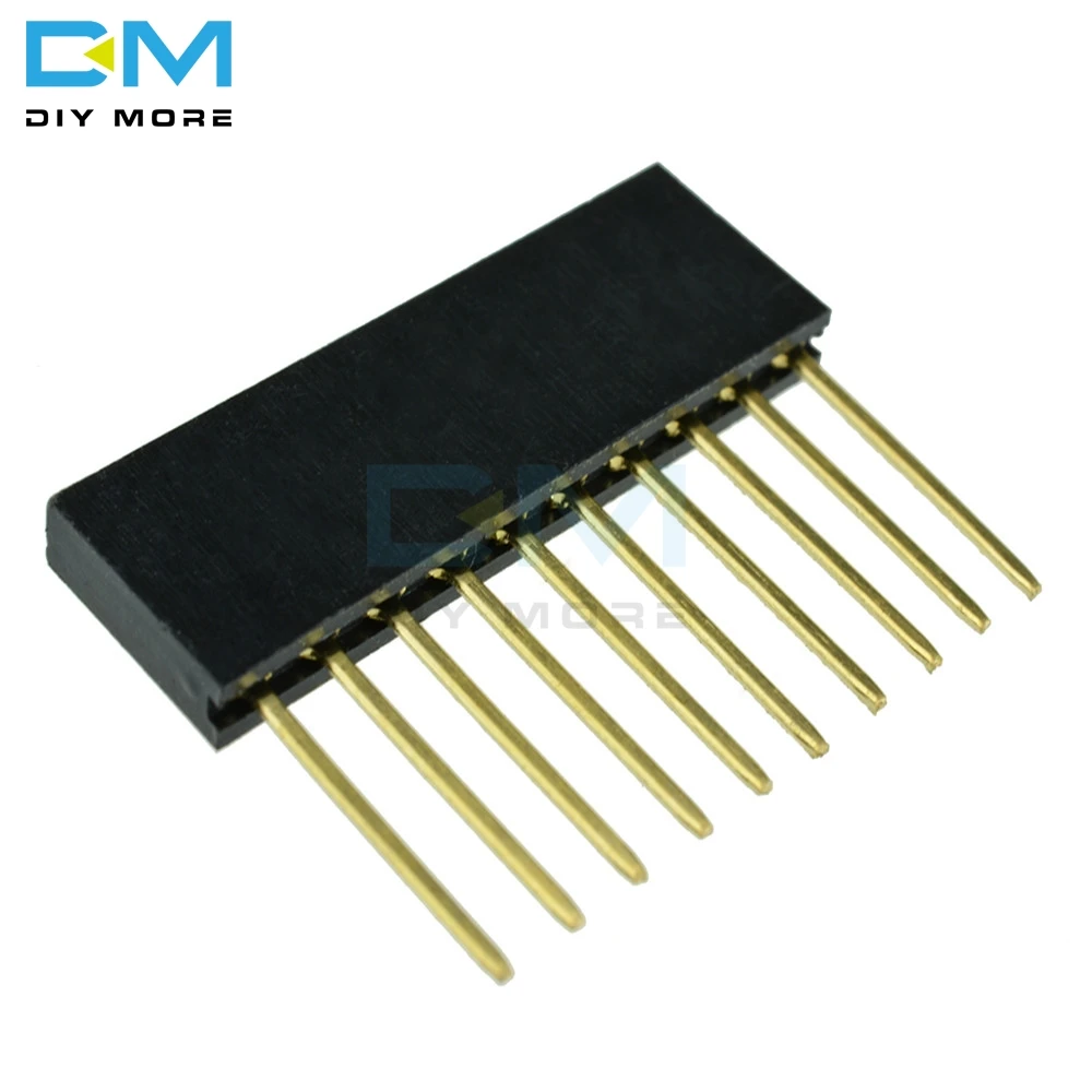 

10pcs 10 Pin Pitch 2.54mm Stackable Long Legs Female Header For Arduino Shield 11mm Length Female Single-Row Straight DIY KIT