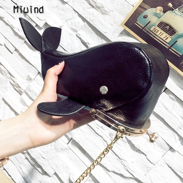 

Women's Handbag Cute whale personality design pu leather chain purse ladies shoulder bag women's crossbody mini messenger bag
