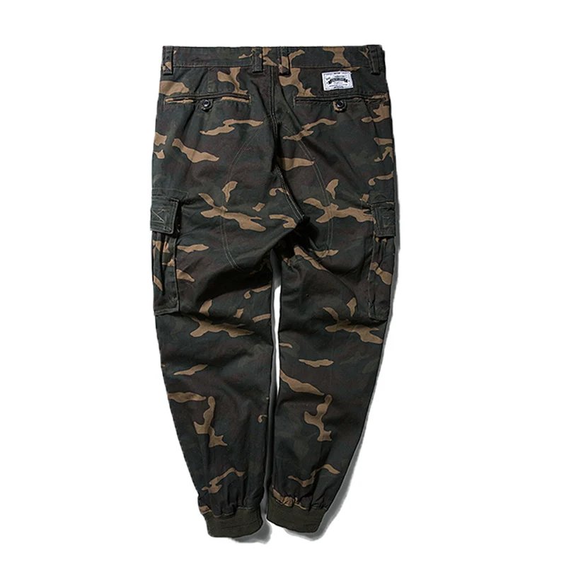 Новые модные брендовые камуфляжные уличные военные карго-Брюки с карманами мужские хип-хоп повседневные свободные штаны черного цвета