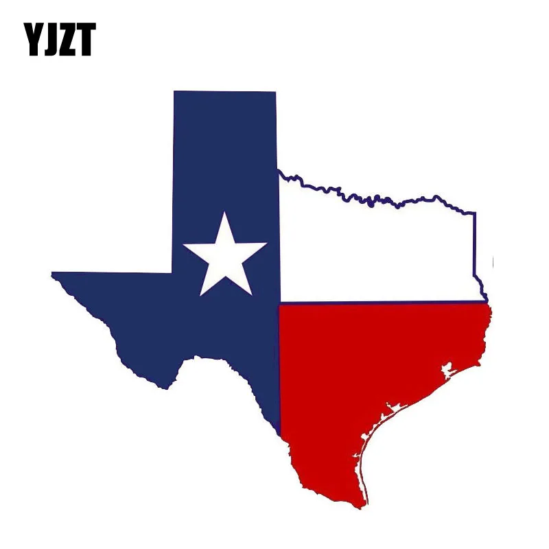 

YJZT 13.3CM*12.5CM Personality Texas Flag Map Car Sticker Funny Decal PVC 12-0430