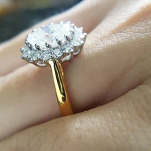 2.53ctw 9*7 мм Овальный Блестящий муассанит обручальное Обручальное кольцо Halo, благородный тест, положительный потрясающий 14k желтый и белый золото