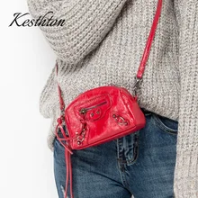 Kesthton новая мотоциклетная Сумка-клатч с заклепками для леди, мини-сумка-мессенджер из искусственной кожи, сумки через плечо для женщин, клатч, кошелек