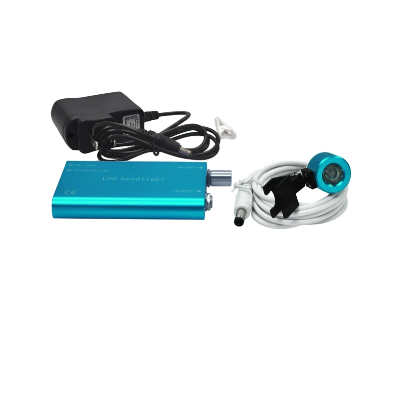 2016 new arrival Portable black LED Head Light Lamp for Dental Surgical Medical Binocular Loupe blue