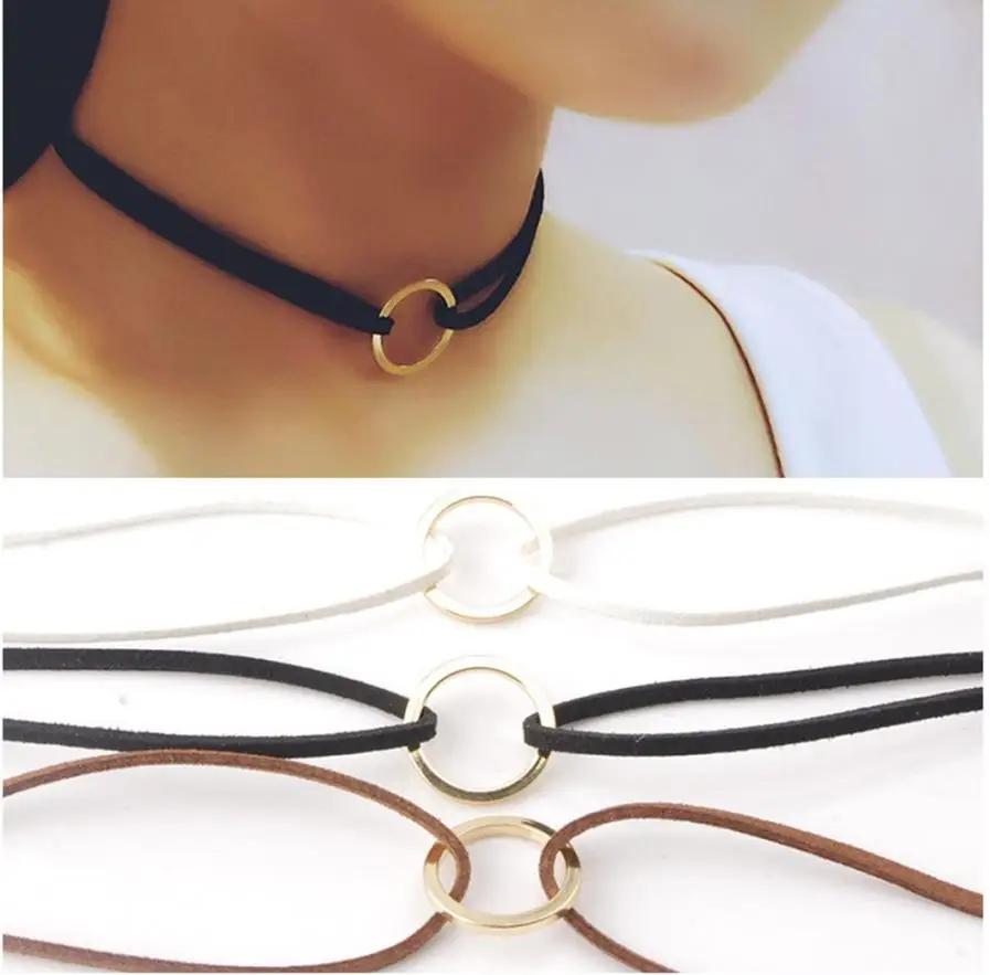 

Women New Leather Choker Charm Necklace Vintage Hippy Chocker Leather Necklace drop shipping jun8