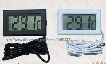 

200pcs Digital LCD Screen Thermometer Refrigerator Fridge Freezer Aquarium FISH TANK Temperature -50~110C GT Black white Color