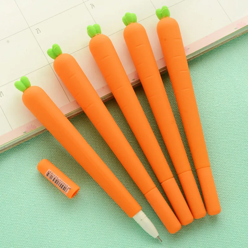 

Novelty Fresh Carrot Gel Pen Kawaii 0.5mm Black Ink Pens Promotional Birthday Gift Stationery School & Office Supply