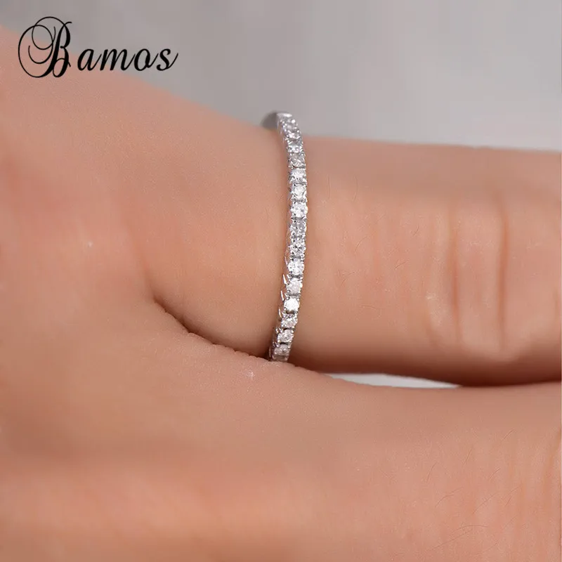 Bamos изысканное кольцо на палец с цирконием и камнем, наполненное золотом, стекируемые обручальные кольца, модные обручальные кольца для женщин, минималистичное ювелирное изделие