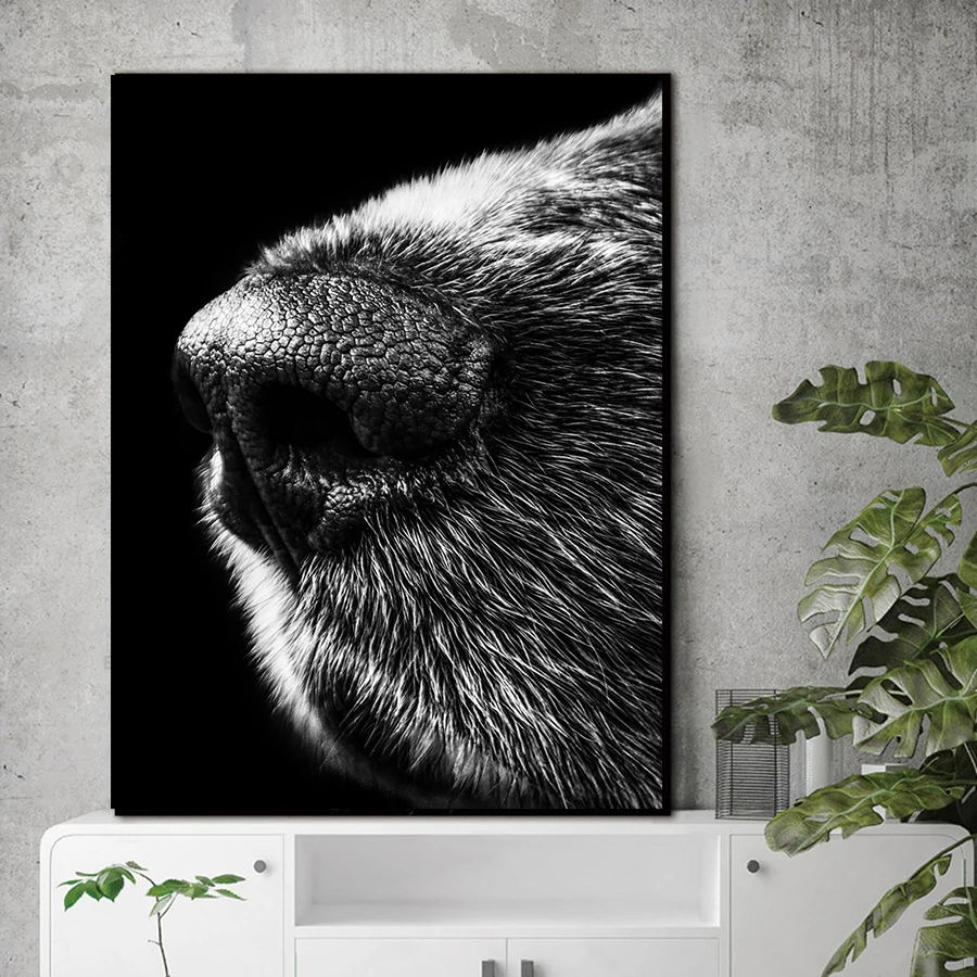 

Black and White Wolf Posters and Prints Canvas Art Painting Wild Animal Pictures Pop Art Modern Living Room Wall Art Mural Decor