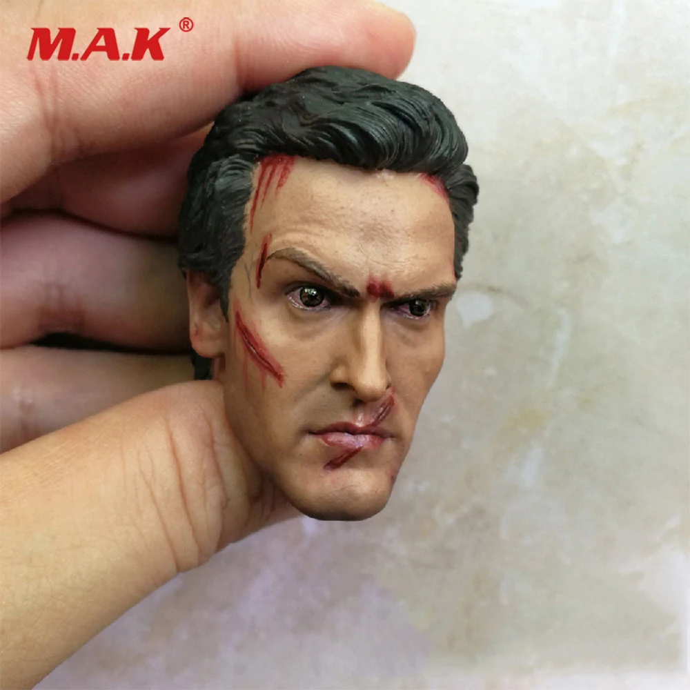

1:6 Scale Male Accessory Head Scuplt Model The Evil Dead Ashley Head Carved Damaged Version for 1/6 Action Figure Body
