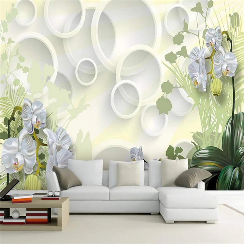 

beibehang Orchid flowers papel de parede 3D Wall paper Photo Wallpaper for Wall 3 d Covering Bedroom TV Background papier peint