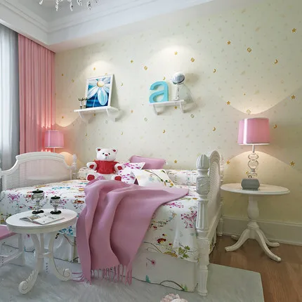 3D warm children's room bedroom cartoon wallpaper stars moon environmentally friendly non-woven household ceiling wall wallpape 3D warm children's room bedroom cartoon wallpaper stars moon environmentally friendly non-woven household ceiling wall wallpape