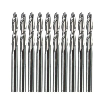 

SHGO HOT-10Pcs/box 1/8" 2 Flutes Carbide Ball Nose End Mills CNC Bits 17mm Flute Length
