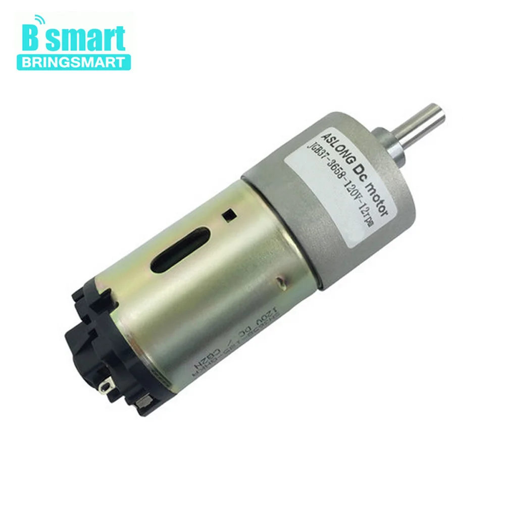 

Bringsmart 12v Gear Motor DC Mini Motor High Torque 60kg.cm Reduction Motors 120V 24 volt High Speed 0.8-1000rpm JGB37-3658