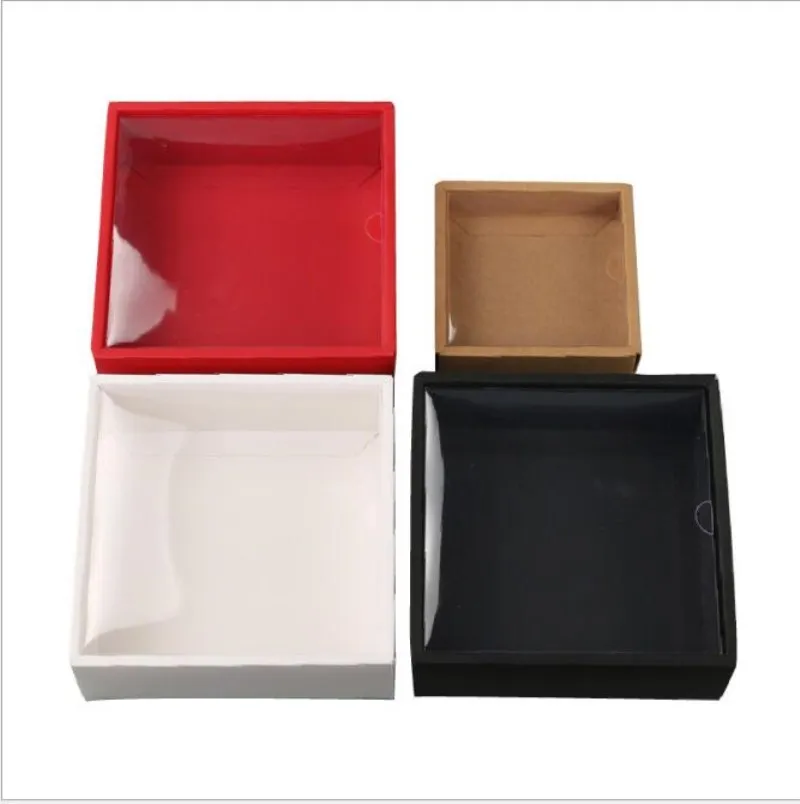 

10pcs/lot New Design DIY Kraft Window Paper Box For Jewelry Dolls Display Gift Box Packaging Wedding Favor Box