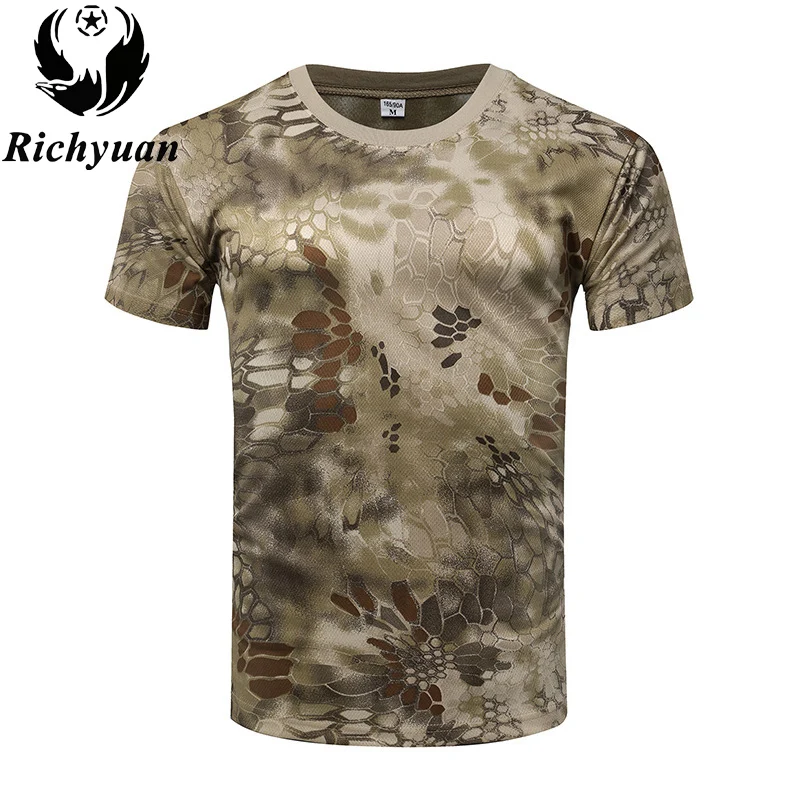 

2018 Top Sale Men's Tactical T-Shirt Us Army T Shirt Military Camouflage t shirt For Men