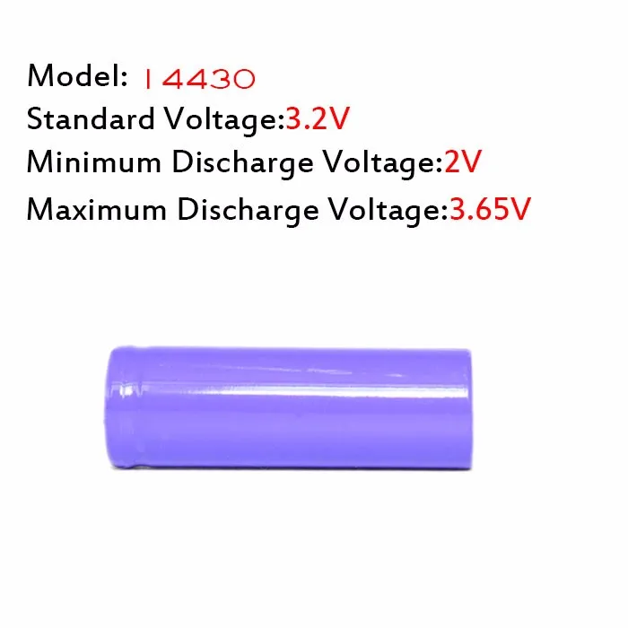 Бренд 4 шт нейтральный Lifepo 3,2 V 400mAh 14430 перезаряжаемые батареи реальная емкость батареи