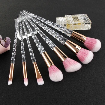 

7pcs/Set Transparent Screw Handle Makeup Brush Kit Foundation Powder Face Eye-shadow Makeup Brushes Beauty Set Cosmetic Tool