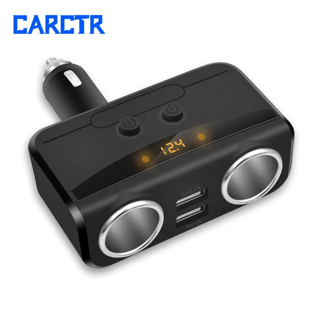 

Car Charger 12V Socket Splitter Cigarette Lighter Double USB Power Adapter Vehicle Power Splitter Electronics Accessories HY32