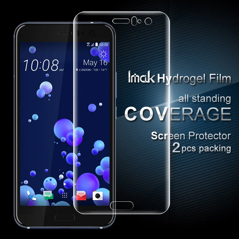 

2PCS Full coverage for HTC U11 Full Screen protector and Back cover protector Imak All Standing Hydrogel Film For HTC U11 5.5"