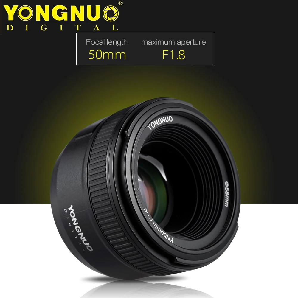 YONGNUO 50 мм объектив YN50MM F1.8 большая апертура Автофокус Объектив для Nikon D5300 D3400 D3200 D3100 D7200 D800 D300 D700 DSLR камера