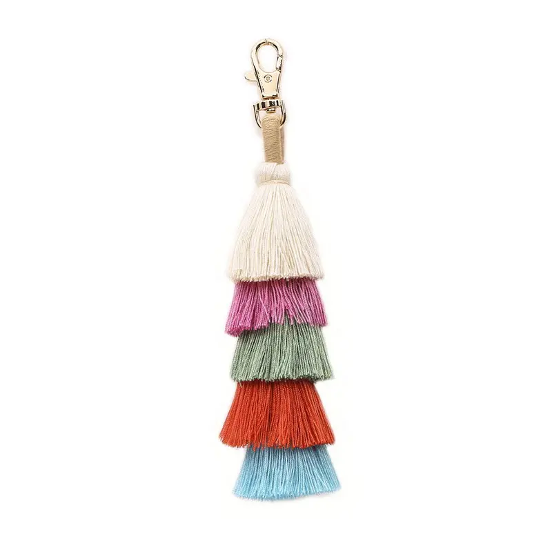 Bohemia креативный многоцветный сшитый Tsssel брелок для женщин Подарки винтажные модные сумки аксессуары для мобильных телефонов
