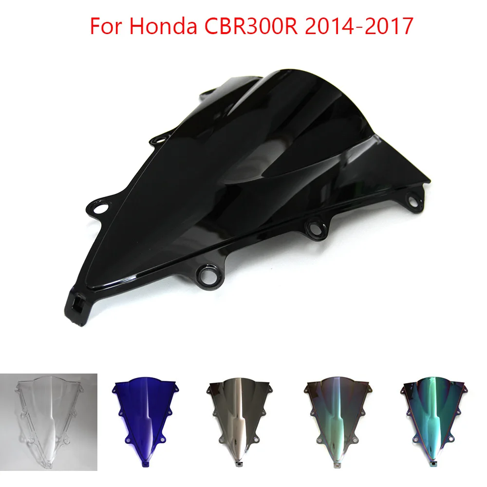 Черные мотоциклетные лобовые стекла для Honda CBR300R CBR 300R 2014-2017 2014 2015 двойные