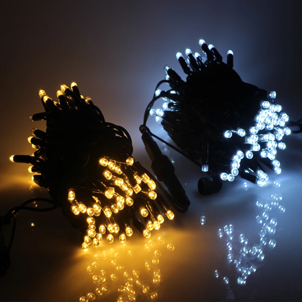 

10M 100LEDs Curtain Fairy PVC String Lights, Waterproof Starry Night Outdoor Lights, New Year Christmas Wedding Lights + Adapter
