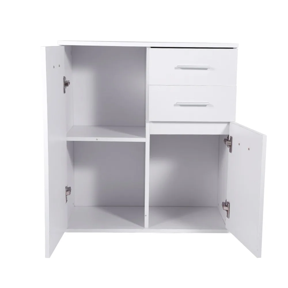 73,5x66x33 см белый деревянный напольный шкаф для хранения с 2 ящиками и 2 дверями