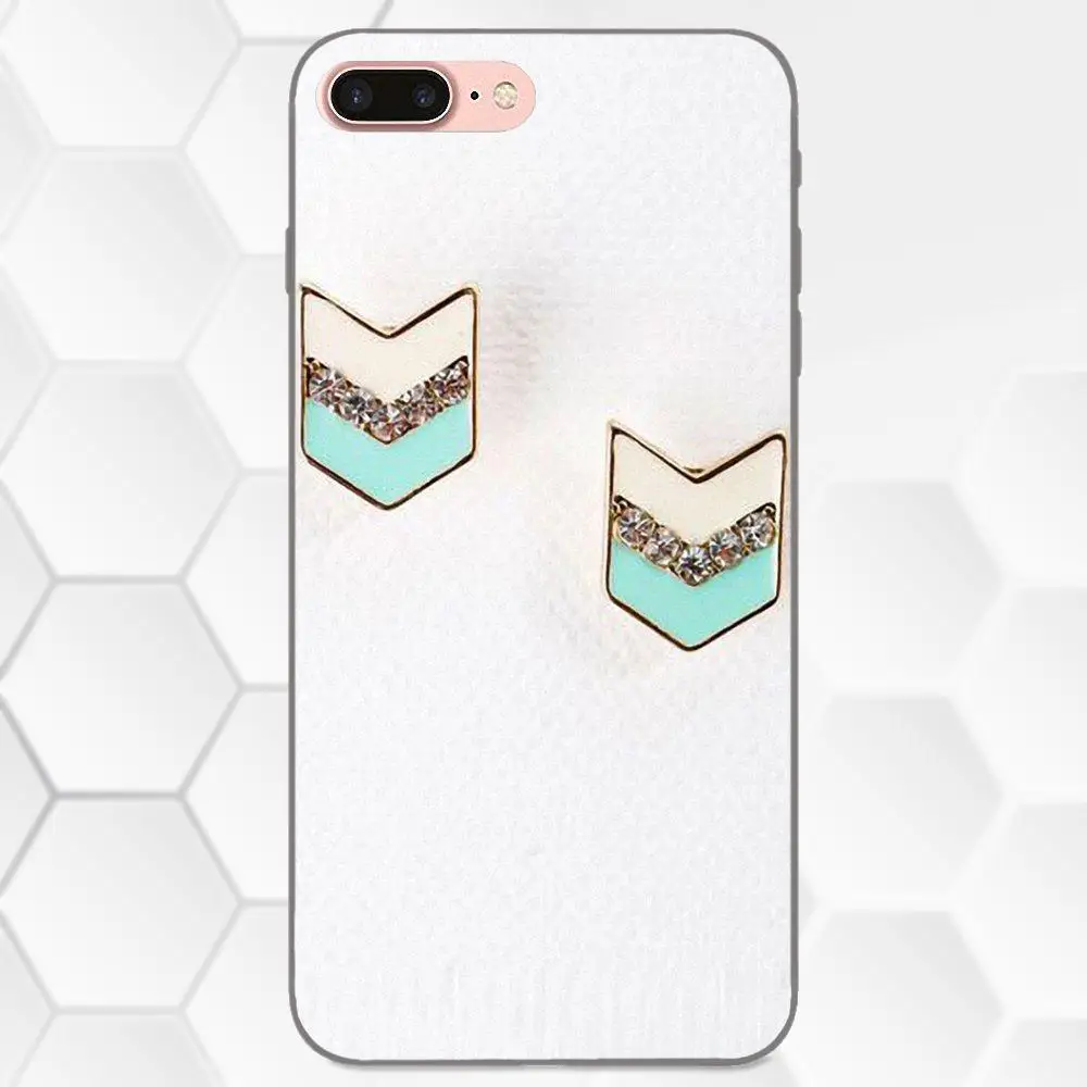 Мягкий чехол из ТПУ для Apple iPhone 4 4S 5 5S SE 6 6S 7 8 Plus X XS Max XR Water Mint Chevron Arrow|Бамперы| |