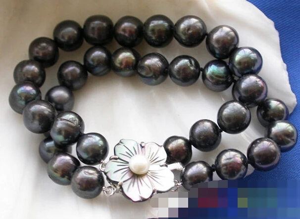 

FREE SHIPPING>>>@@ > 03780 2ROW BLACK ROUND FRESHWATER CULTURED PEARL BRACELET